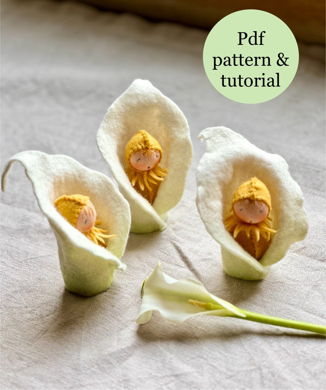 PDF Pattern and Tutorial - Calla Lily Flower Child